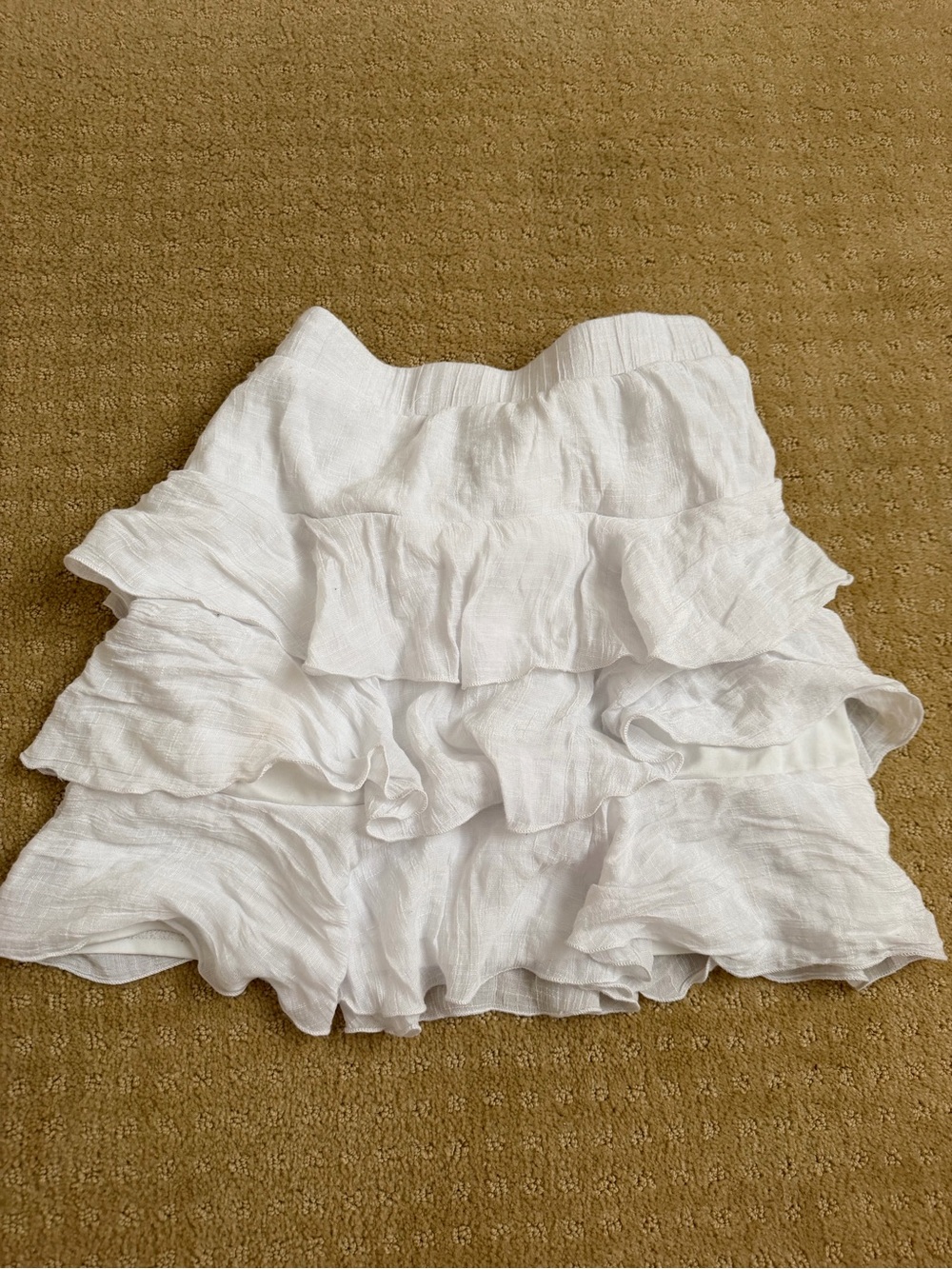 BCX White Tiered Ruffle Mini Skirt